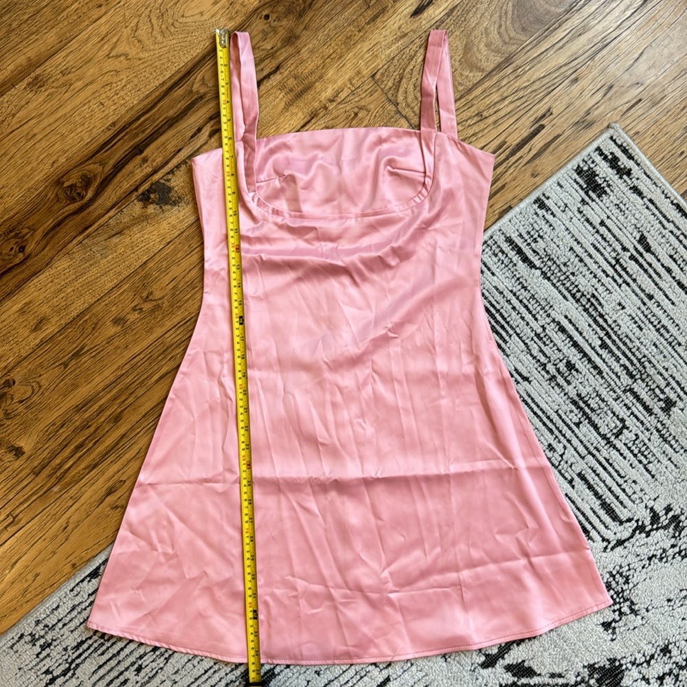 Baby Pink Satin Mini Dress Bootique - Picture 8 of 8